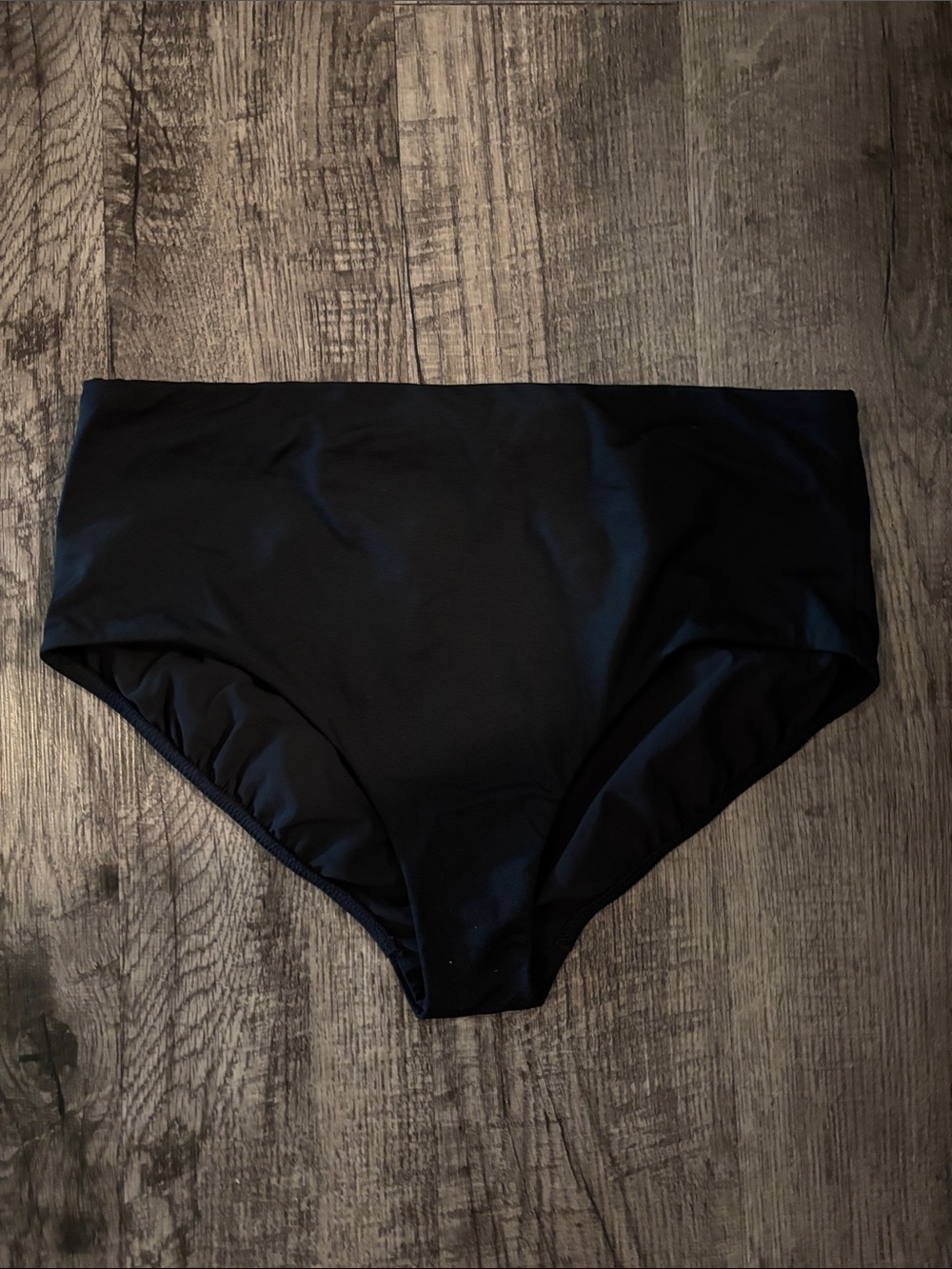 Athleta High-Waist Bikini Bottom - Black - Size Large